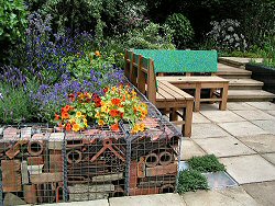 Gabions in the Real Rubbish Garden